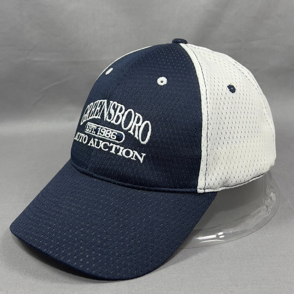 Greensboro Auto Action Strapback Hat Cap Heat To Toe Blue Trucker Baseball Mens